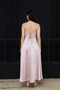 Degaje Collar Satin Midi Dress - Pudra - 7