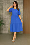 Women's Short Sleeve Open Collar Folded Twist Balloon Dress