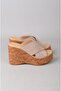 Seç 4022 Genuine Leather Padded Heel Slippers (Heel Height: 10 Cm, Platform: 3.5 cm) Mink Suede - 4