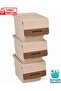 3-Tier Wheeled Storage Box with Lid, Goods and Food Organizer 3X12 Liters (Brown)
