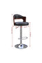 PU Leather Padded and wooden Stool Black/Brown/Silver 43x45centimeter - 5