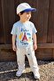 Boys' Cotton Blue Paris Printed T-Shirt and Striped Pants Bottom Top Set