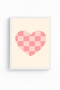 White Wooden Framed Heart Patterned Painting - Pink |   Huhu1176