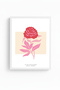 White Wooden Framed Flower Patterned Painting - Vibrant Tones |   Huhu1602