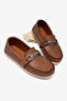 Boy's Tan Thermo Sole Metal Buckle Loafer - 4