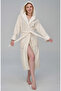 Women's Hooded Collar Pyramid Bamboo Cotton Soft Absorbent Luxury Bathrobe