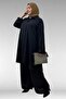 57031 Large Size Men's Collared Airobin Pants Suit - Black - 4