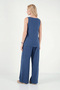 Comfortable Fit V-Neck Sleeveless Wide Leg Suit Set 5866947 - 7