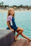 Girl's Swimsuit with Skirt and Zipper Stylish Sea Pool Swimwear - 2
