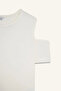 Slim Fit Off Shoulder Ribbed Camisole Short Sleeve T-Shirt Girls H7241A826Sm - 2