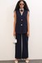 Women's Vest and Pants Two-Piece Set - Navy Blue 1406 - 3