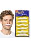 6-Piece Adhesive White Party Mustache Set – Different Models