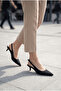 Phoebe Lia Women's Pointed Toe Open Back Thin Heeled Matte Shoes 0012200 - 3