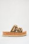 Calivana Beige Women's Daily Natural Stone Look Stylish Colorful Bead Embellishment Detailed Buckle Comfortable Thick Sole Slippers - 6