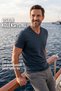 Men's Vision V-Neck Premium Quality Dense Textured Cotton T-Shirt Navy Blue M102-R0220-07 - 6