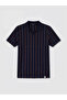 Esvab • Modern & Distinctive Devrik Roba Collar Striped Men's T-Shirt - 4