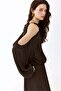 Cold-shoulder satin jumpsuit
