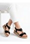 Women's full orthopedic soft soled sandal with rubber detail and stone decoration - 2