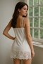 Slit Nightgown with Fabric and Lace Detailing V2107 - 6