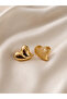 Gold Color Heart Model Earring Pair (3 cm) - 2