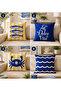 Blue White Marine Decorative Pillowcase Mediterranean Style Modern Balcony Cushion Cover - 2