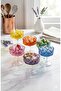 12-Color Glass Footed Mini Presentation Bowl and Turkish Delight Bowl - 2