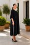 Plus Size V-Neck Stone Detailed Short Sleeve Midi Length Women's Dress - 4
