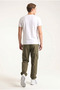 Men's Khaki Cargo Pocket Parachute Fabric Elastic Waist Loose Fit Jogger Pants - 3
