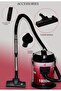 Drum Vacuum Cleaner with 18L Capacity, Blower Function, and Strong Iron Body – Red (DVC1008R) (1800W) - 2