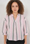 Women's V-Neck Oversize Striped Viscose Pink Blouse