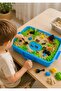 Kids Play Sand Set with Safari Animal Figures, Trees, Volcano & Carry Case – Soft Moldable Sensory Sand Activity Toy - 5