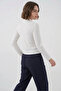 Women's Turtleneck Floral White Blouse - 6