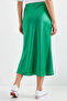 Women's Satin Green Skirt - 2