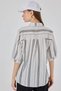 Women's Short Sleeve Striped Viscose Stone Shirt - 4