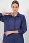 Women's Oversize Vertical Striped Viscose Navy Blue Shirt - 3