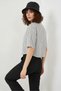 Women's Crop Striped Viscose Black Shirt - 6