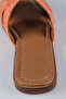 Women's Orange Straw Weave Genuine Leather Summer Slippers - 8