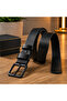 Premium Series Men's Belt Matte Black Buckle Classic Daily Use. - 2
