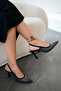 Breda Stoned Heeled Satin Evening Dress Shoes Navy Blue - 3