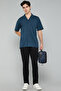Textured Knit Shirt with Revere Collar and Short Sleeves - 2