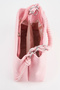 Women's Pink Faux Leather Knitted Strap Lined Zipper Closure Handbag and Shoulder Bag - 7