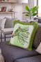 Green Harness and Horse Head Patterned Fringed Throw Pillow Cover - Khaki Tasseled Pillowcase - 2