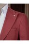 Slim Fit Men's Pointed Collar Linen Single Jacket Burgundy T20157-10 - 3