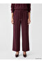 Burgundy Elastic Waist Women's Trousers - 2