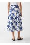 Floral A-Line Skirt with Zipper at the Waist - 3
