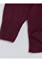 Burgundy Crew Neck Oversize Women's Knitwear Tunic - 8