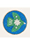 Dadrı Blue - Green Glass Bead Coaster 10 cm