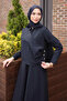 Navy Blue Button Detailed Dress - 2