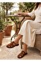 Gold Buckle Accessory-Detail Suede Comfortable Sole Slippers - 2