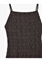 Bürümcük Fabric Textured Slit Detailed Square Neck Slim Fit Strappy Midi Dress - 5